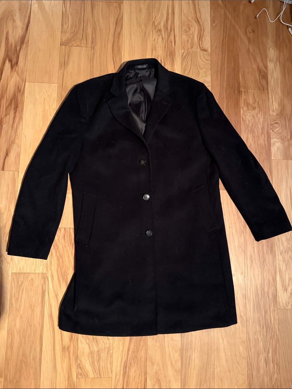 Ralph Lauren Black Single-Breasted Wool Pea Coat